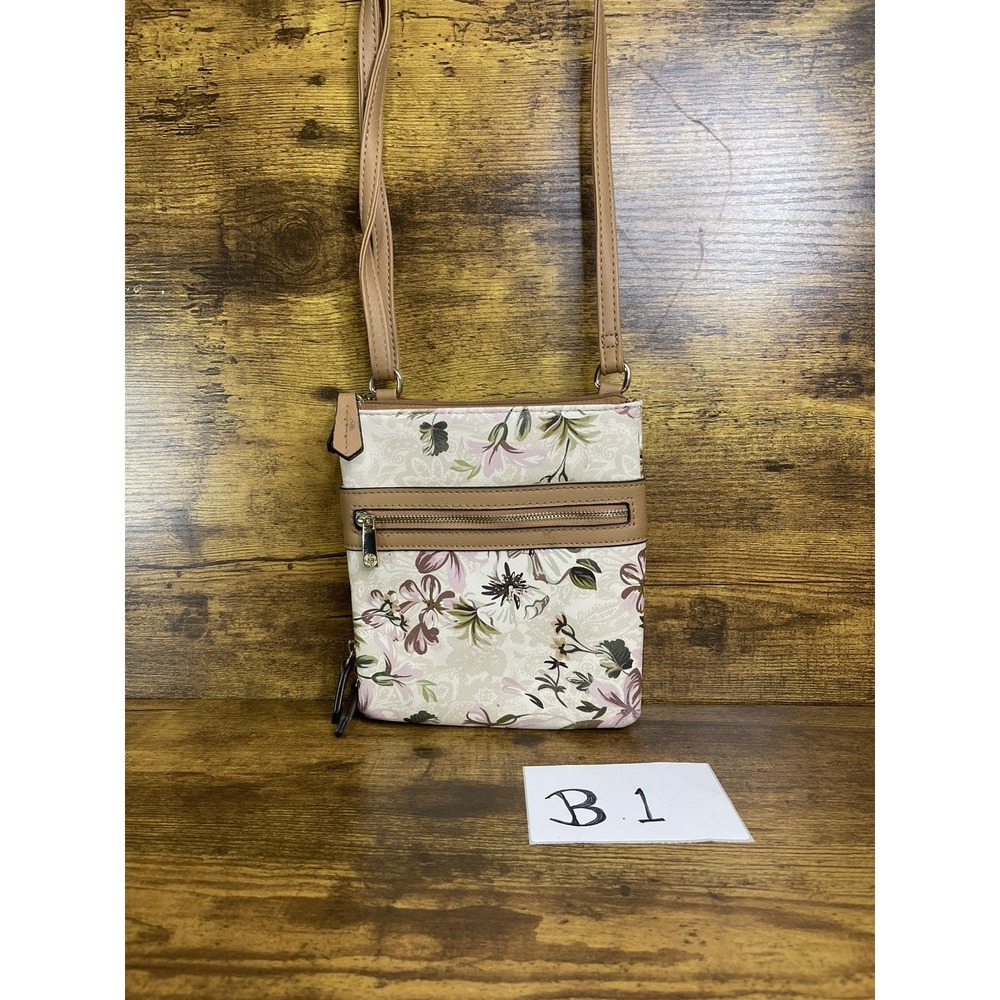 Giani Bernini Medium Zip Top & Zip‎ Pockets Crossbody Bag Floral B1